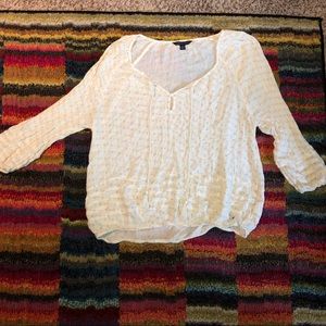 American Eagle Cream Peasant Top